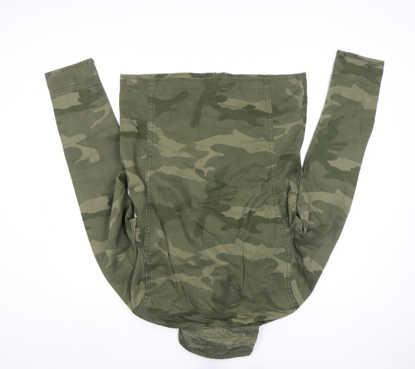 Hollister Men's Green Camouflage Military Cotton Jacket M