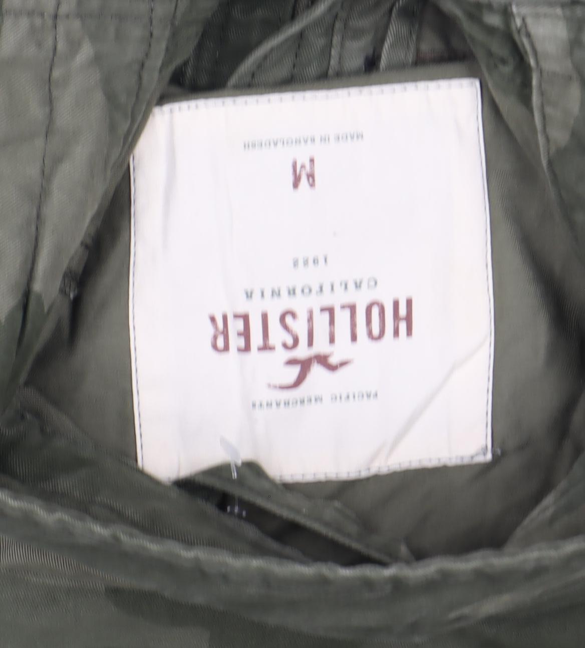 Hollister Men's Green Camouflage Military Cotton Jacket M