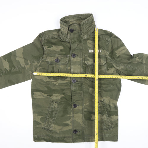 Hollister Men's Green Camouflage Military Cotton Jacket M