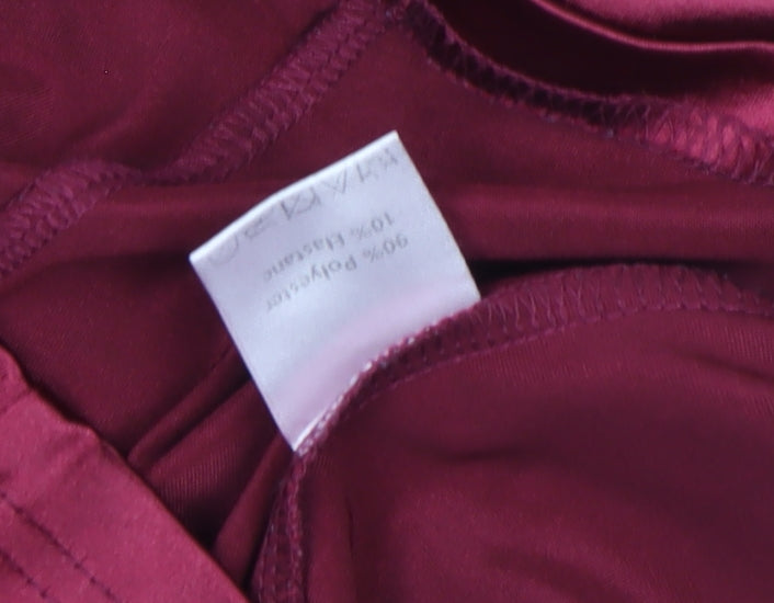 Saint Genies Women's Red Bodycon Satin Slip Dress UK 6