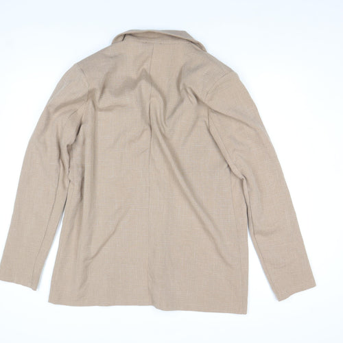 PrettyLittleThing Women Beige Single-Breasted Blazer Size 8