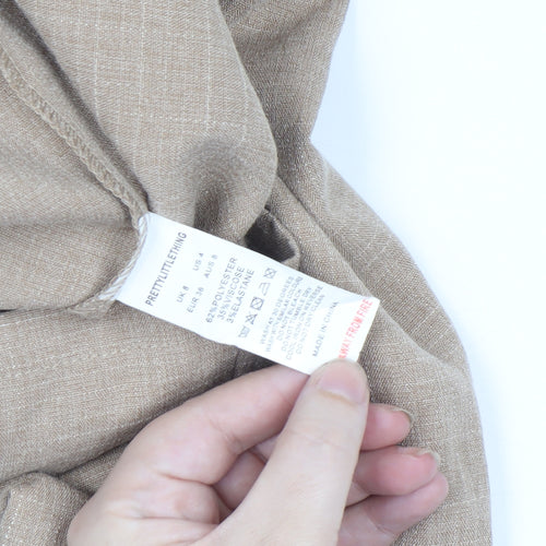 PrettyLittleThing Women Beige Single-Breasted Blazer Size 8