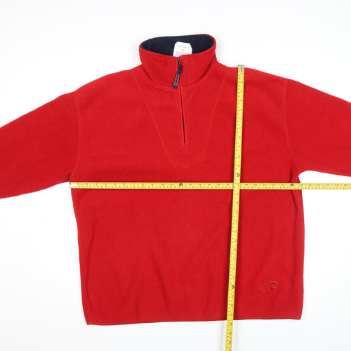 Authentic Sports Mens Red Fleece 1/4 Zip Jacket Size L