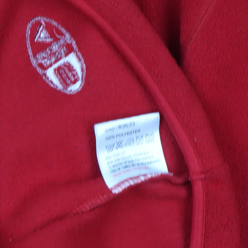 Authentic Sports Mens Red Fleece 1/4 Zip Jacket Size L