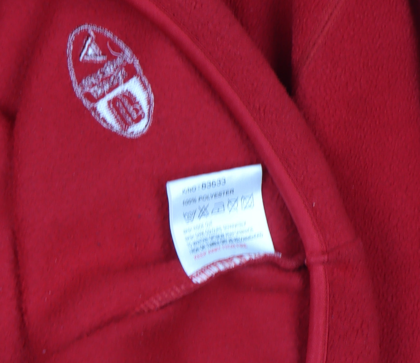Authentic Sports Mens Red Fleece 1/4 Zip Jacket Size L