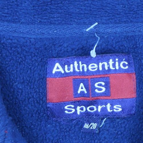 Authentic Sports Mens Red Fleece 1/4 Zip Jacket Size L