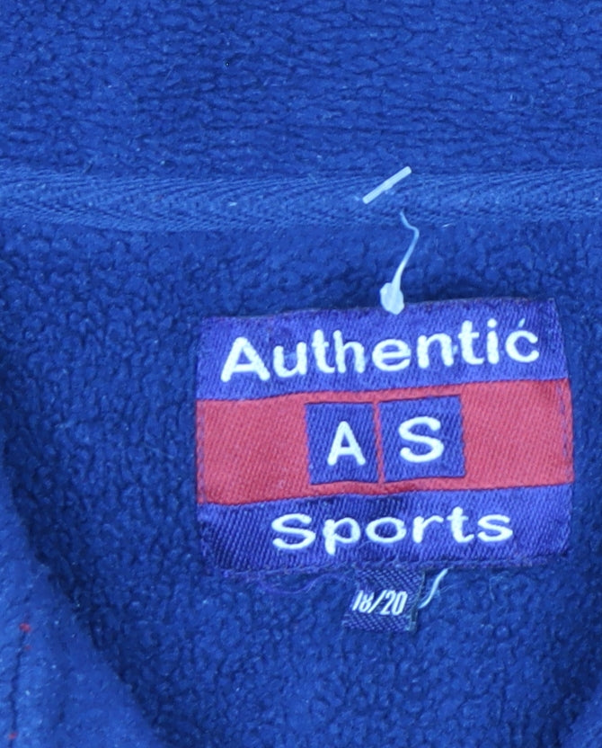 Authentic Sports Mens Red Fleece 1/4 Zip Jacket Size L