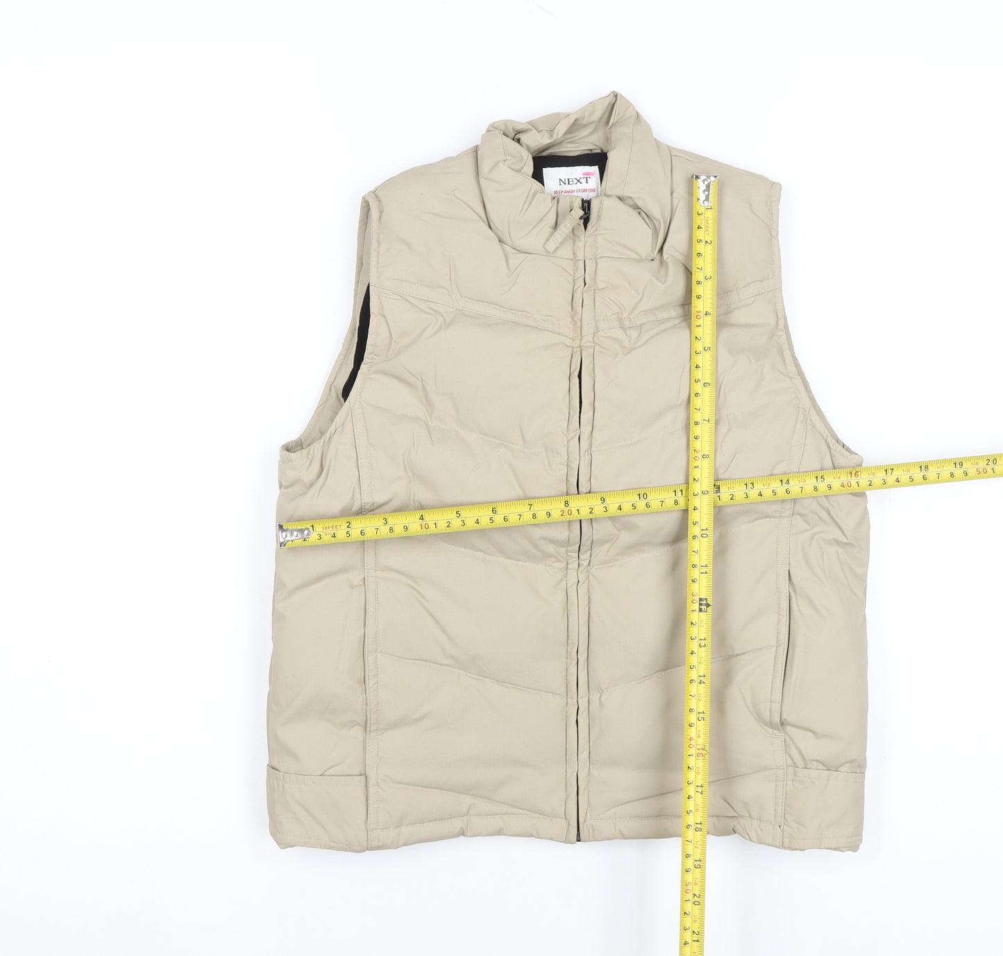 Next Boys Beige Padded Full Zip Bodywarmer 7-8 Years
