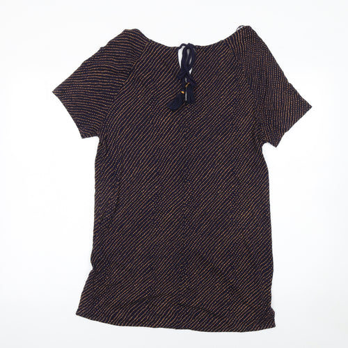 Fat Face Women’s Blue Viscose Tunic Blouse UK 12 Short Sleeve