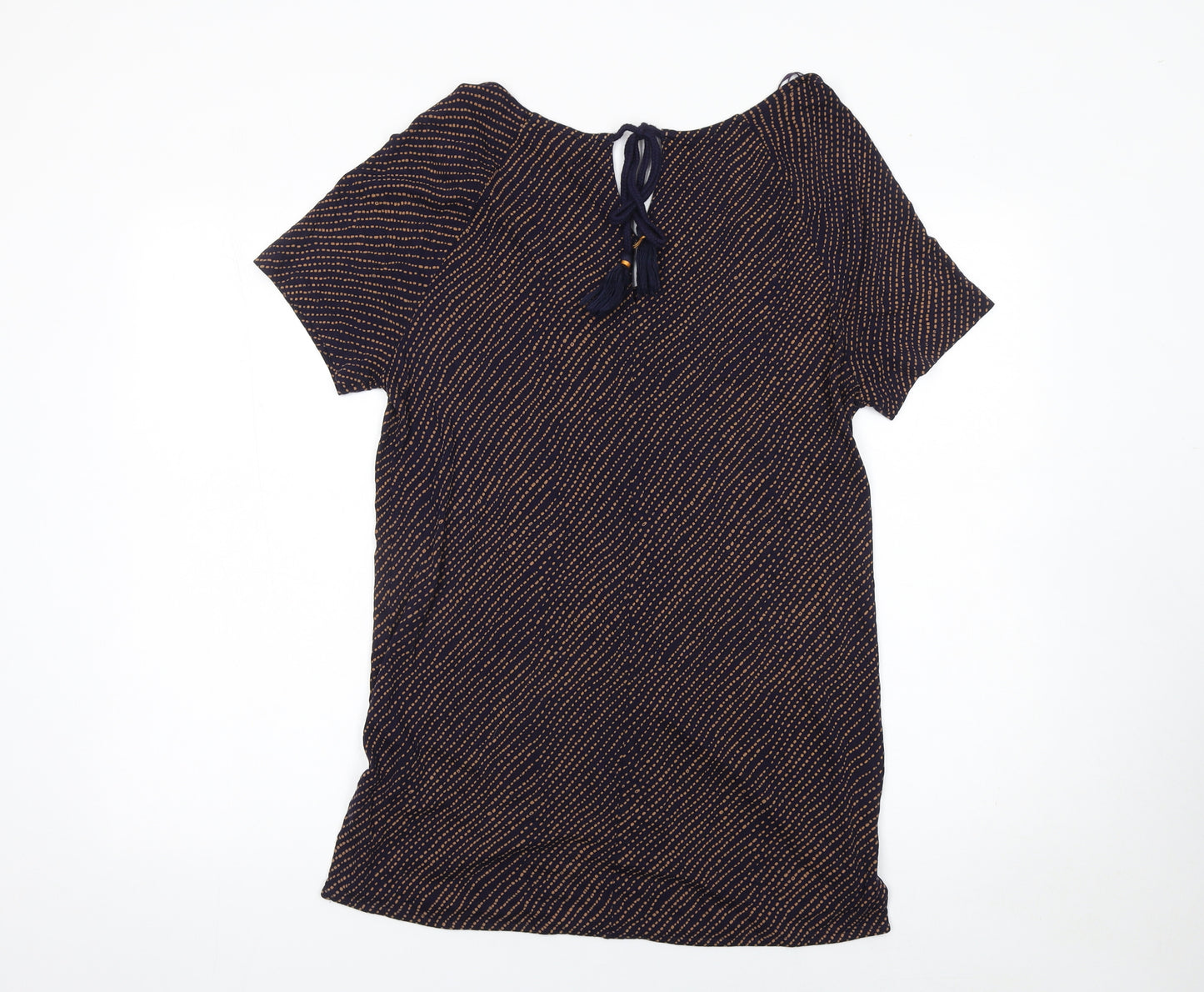 Fat Face Women’s Blue Viscose Tunic Blouse UK 12 Short Sleeve