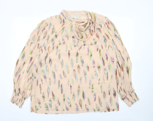 Love & Roses Women’s Beige Metallic Long Sleeve Tunic Blouse Size 18