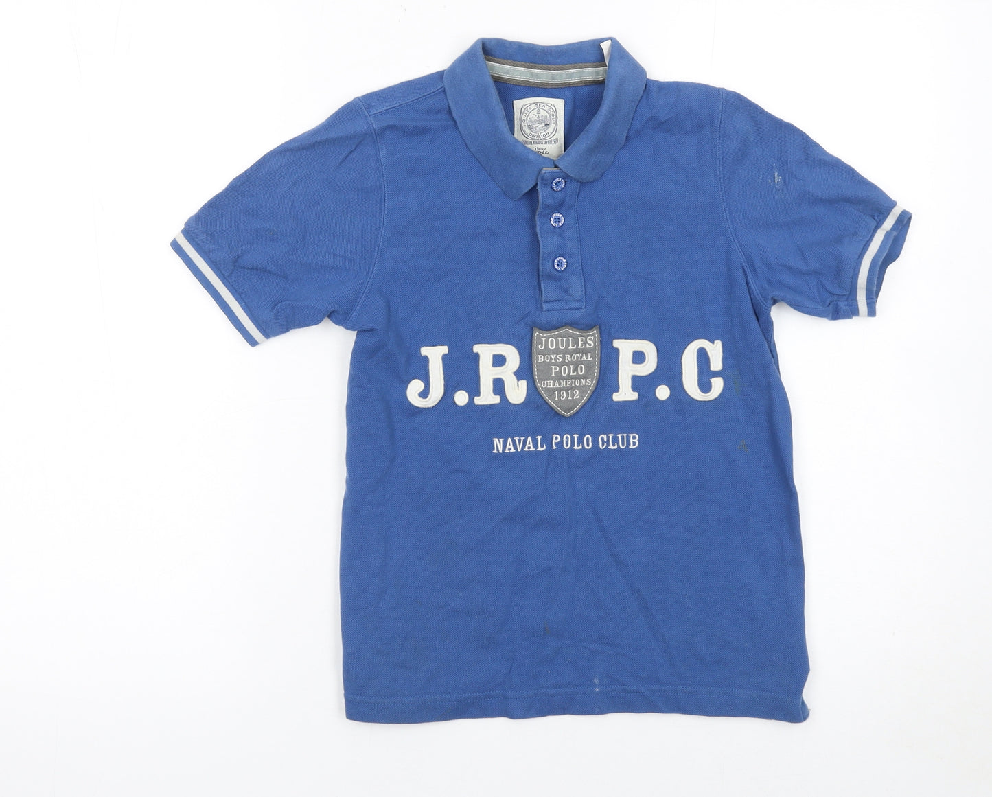 Joules Boys Blue Polo Shirt Age 8 Years Cotton Short Sleeve Casual