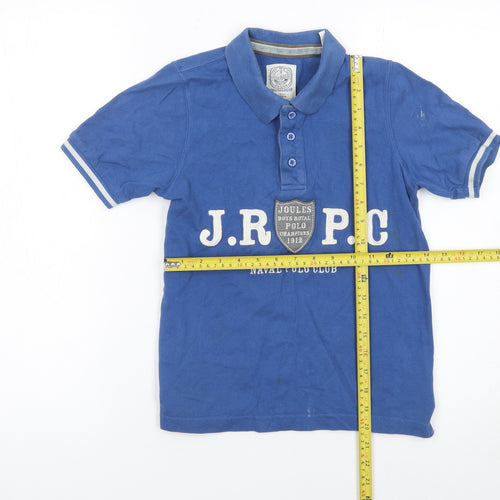 Joules Boys Blue Polo Shirt Age 8 Years Cotton Short Sleeve Casual