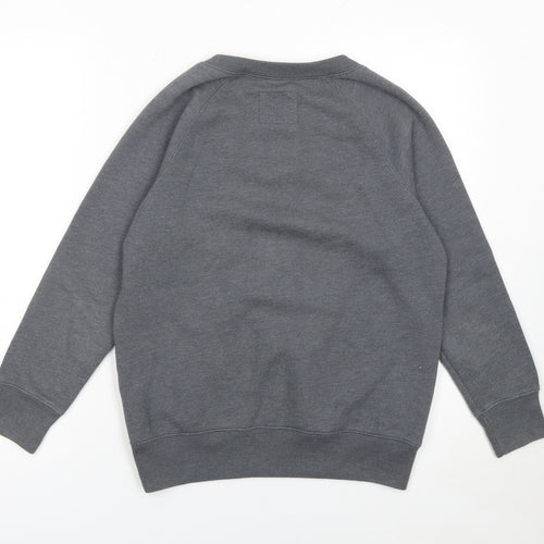 Jack Wills Women's Grey Crew Neck Printed Sweatshirt UK 8