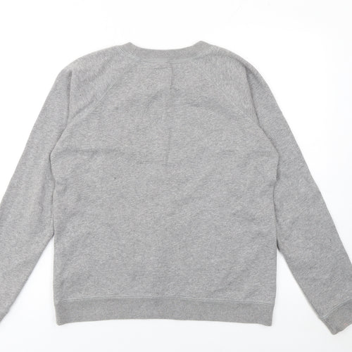 Jack Wills Womens Grey Cotton Blend Sweatshirt UK 12 Crew Neck Pullover