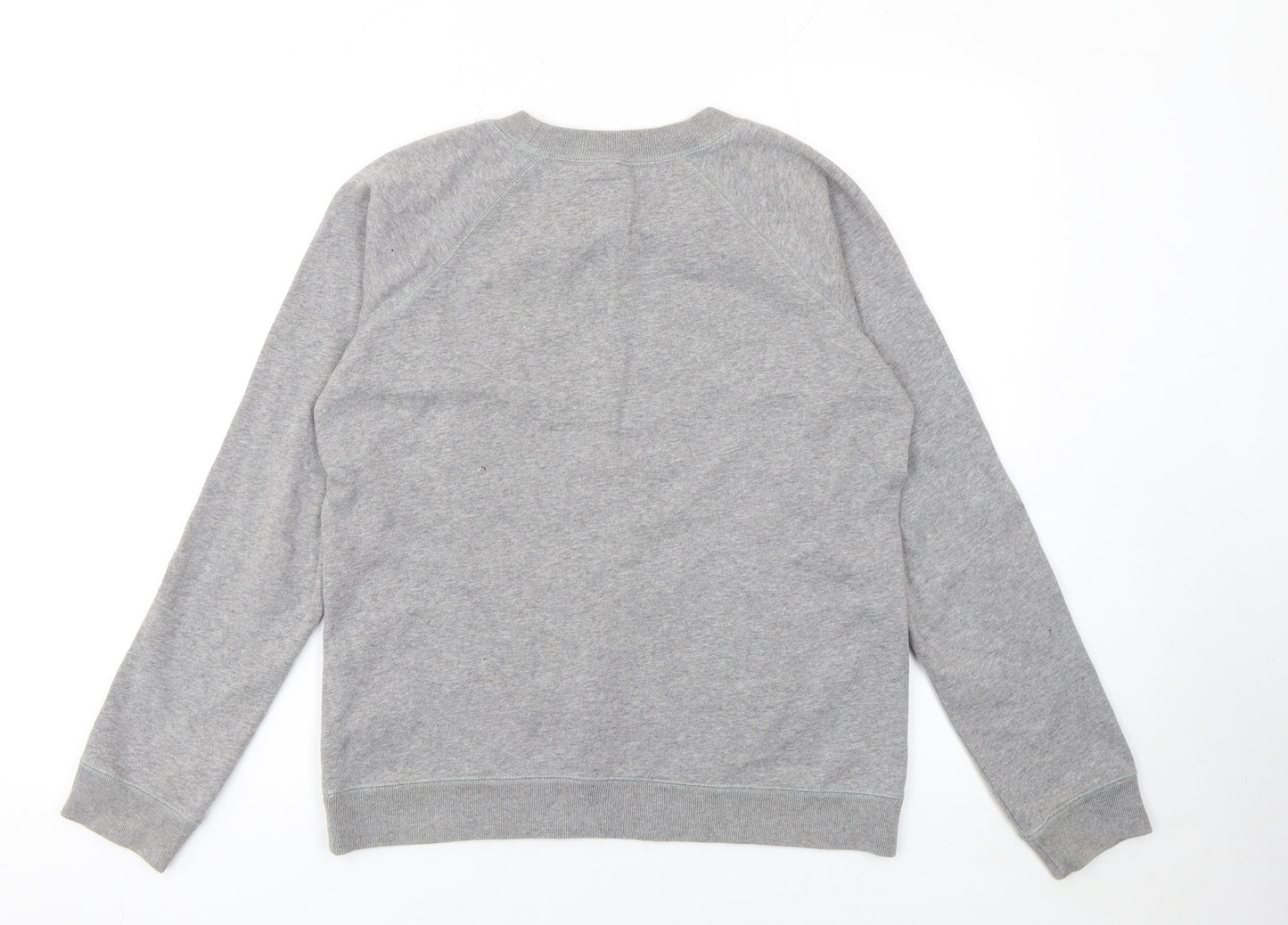 Jack Wills Womens Grey Cotton Blend Sweatshirt UK 12 Crew Neck Pullover
