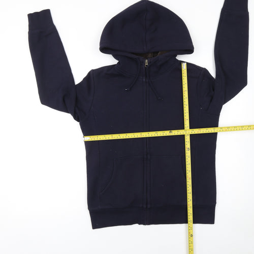 Uniqlo Women's Navy Full Zip Hoodie Size 10 M Cotton Blend