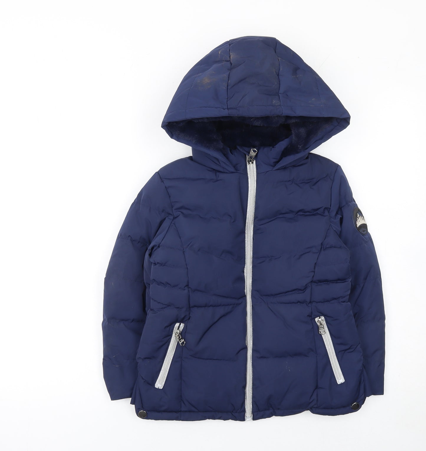 Tokyo Laundry Girls Blue Hooded Puffer Jacket 5-6 Years Winter Coat