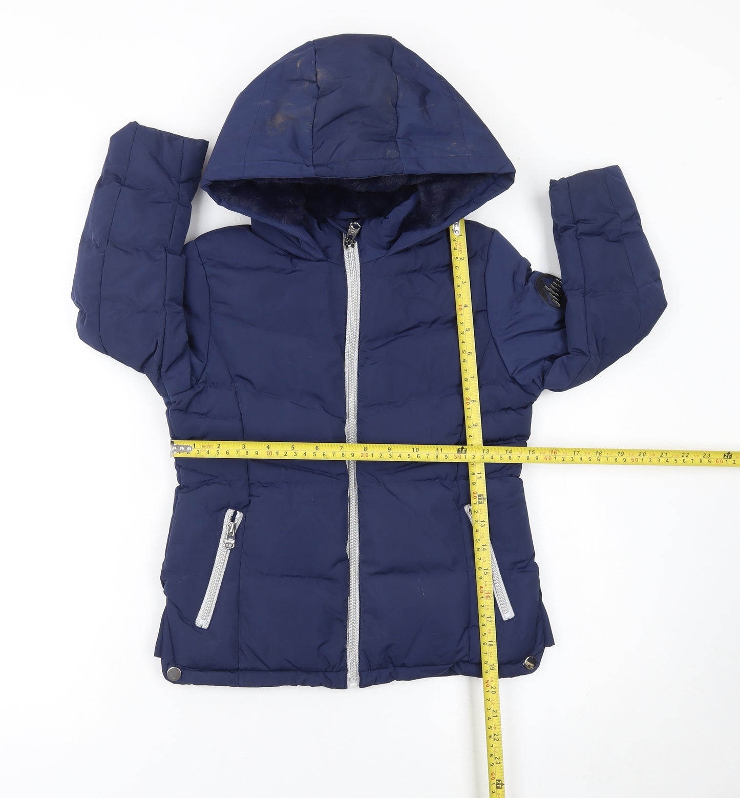 Tokyo Laundry Girls Blue Hooded Puffer Jacket 5-6 Years Winter Coat