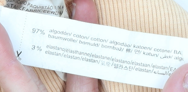 Zara Men’s Beige Cotton Crew Neck Pullover Sweatshirt Size M