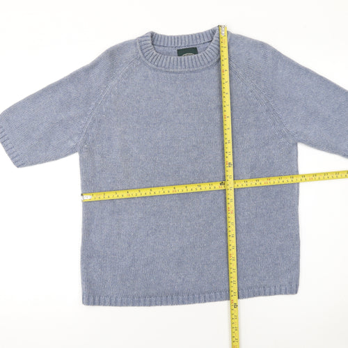 Laura Ashley Women’s Blue Knit Pullover Jumper Size L Short Sleeve