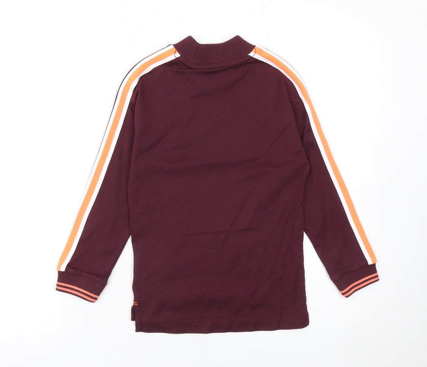 Marks and Spencer Boys Red Stripe Sleeve Mock Neck Sweatshirt 6-7 Years