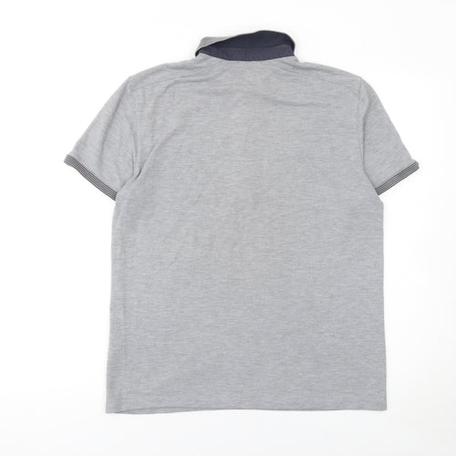 Ted Baker Men’s Grey Button-Down Collar Polo Shirt Size M