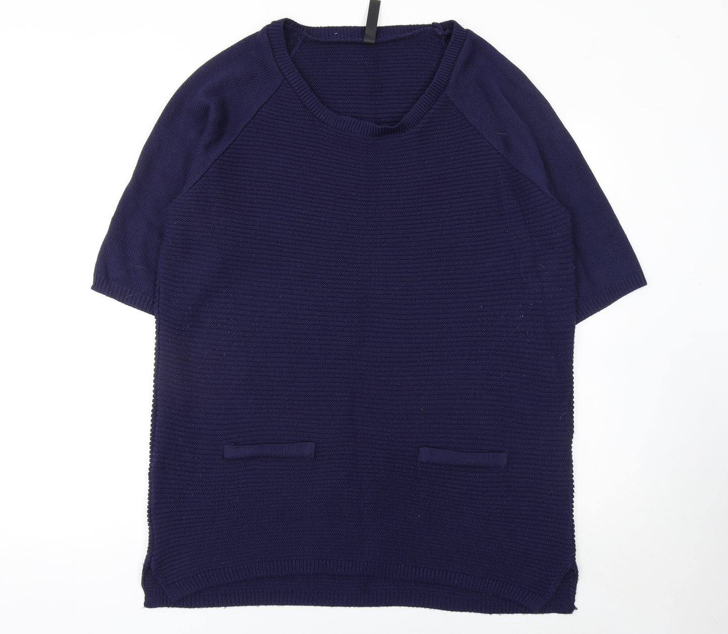 Arcadia Women’s Blue Knit Short Sleeve Pullover Jumper Size 18