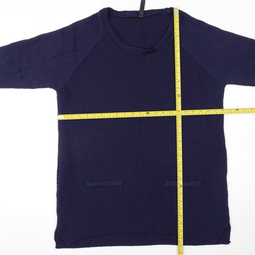 Arcadia Women’s Blue Knit Short Sleeve Pullover Jumper Size 18