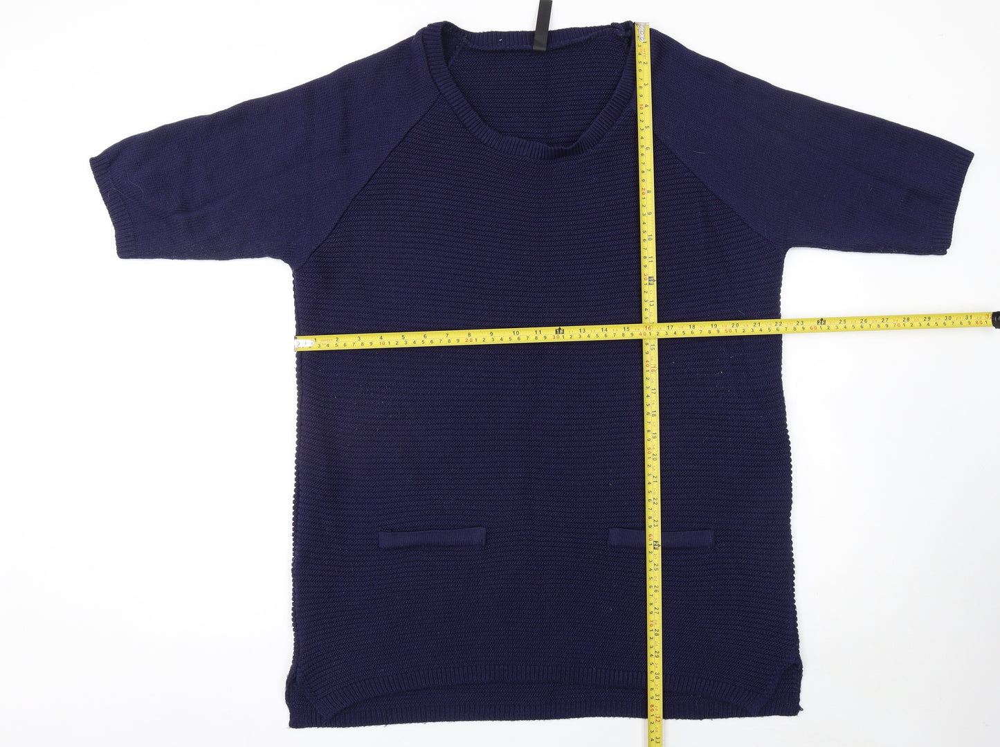 Arcadia Women’s Blue Knit Short Sleeve Pullover Jumper Size 18