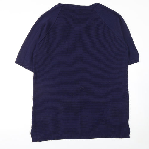 Arcadia Women’s Blue Knit Short Sleeve Pullover Jumper Size 18