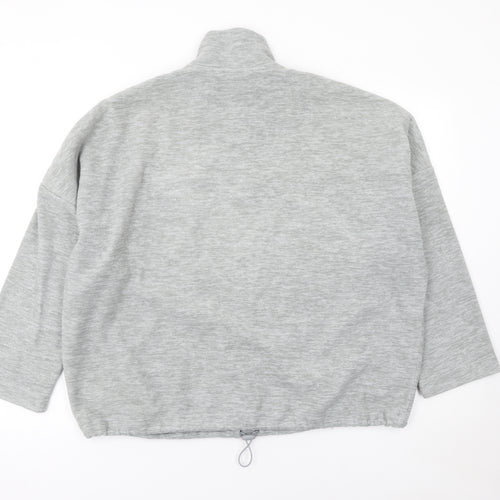 Monki Womens Grey 1/4 Zip Pullover Sweatshirt Size S
