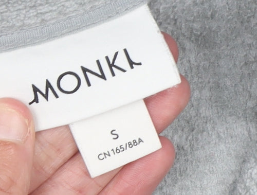 Monki Womens Grey 1/4 Zip Pullover Sweatshirt Size S