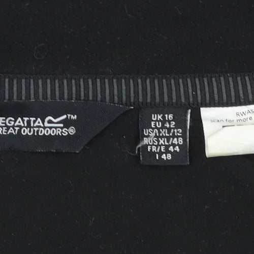 Regatta Women Black Size 16 Fleece 1/2 Zip Pullover Sweatshirt