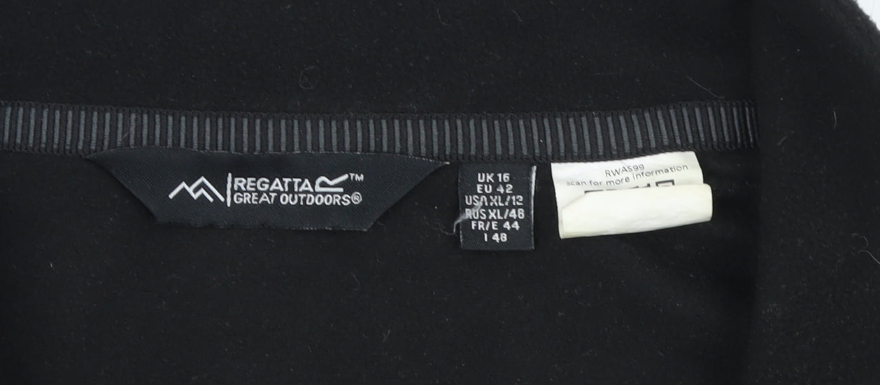 Regatta Women Black Size 16 Fleece 1/2 Zip Pullover Sweatshirt