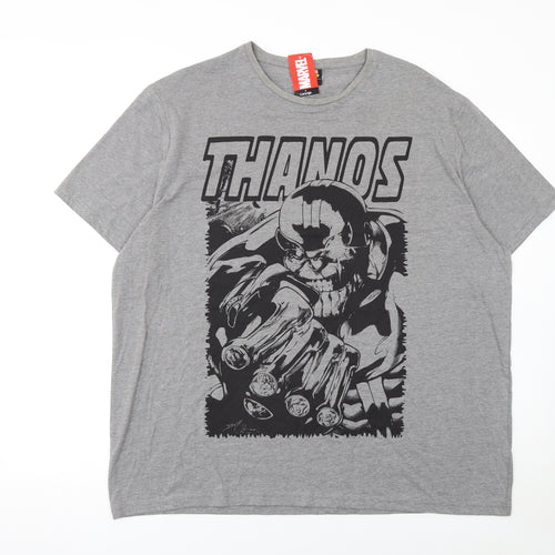 Marvel at George Men’s Grey Thanos T-Shirt 2XL Graphic Tee
