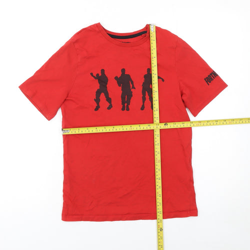 Fortnite Boys Red 146cm Graphic Print Cotton Short Sleeve T-Shirt