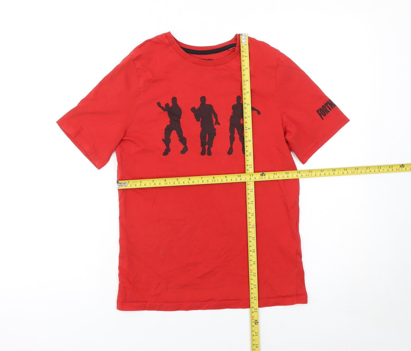 Fortnite Boys Red 146cm Graphic Print Cotton Short Sleeve T-Shirt
