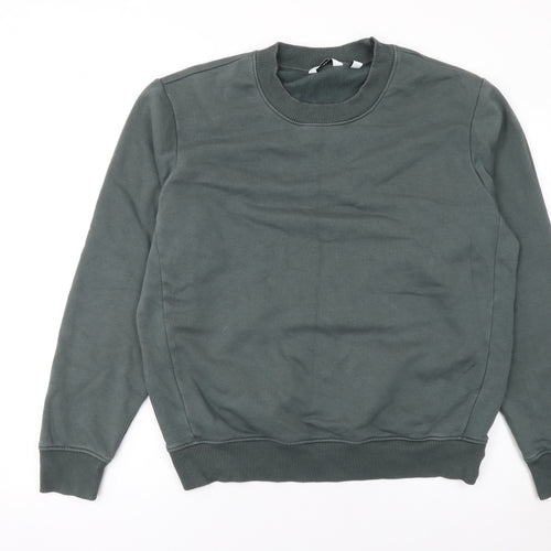 Next Men's Green Pullover Sweatshirt Medium Crew Neck Cotton Blend