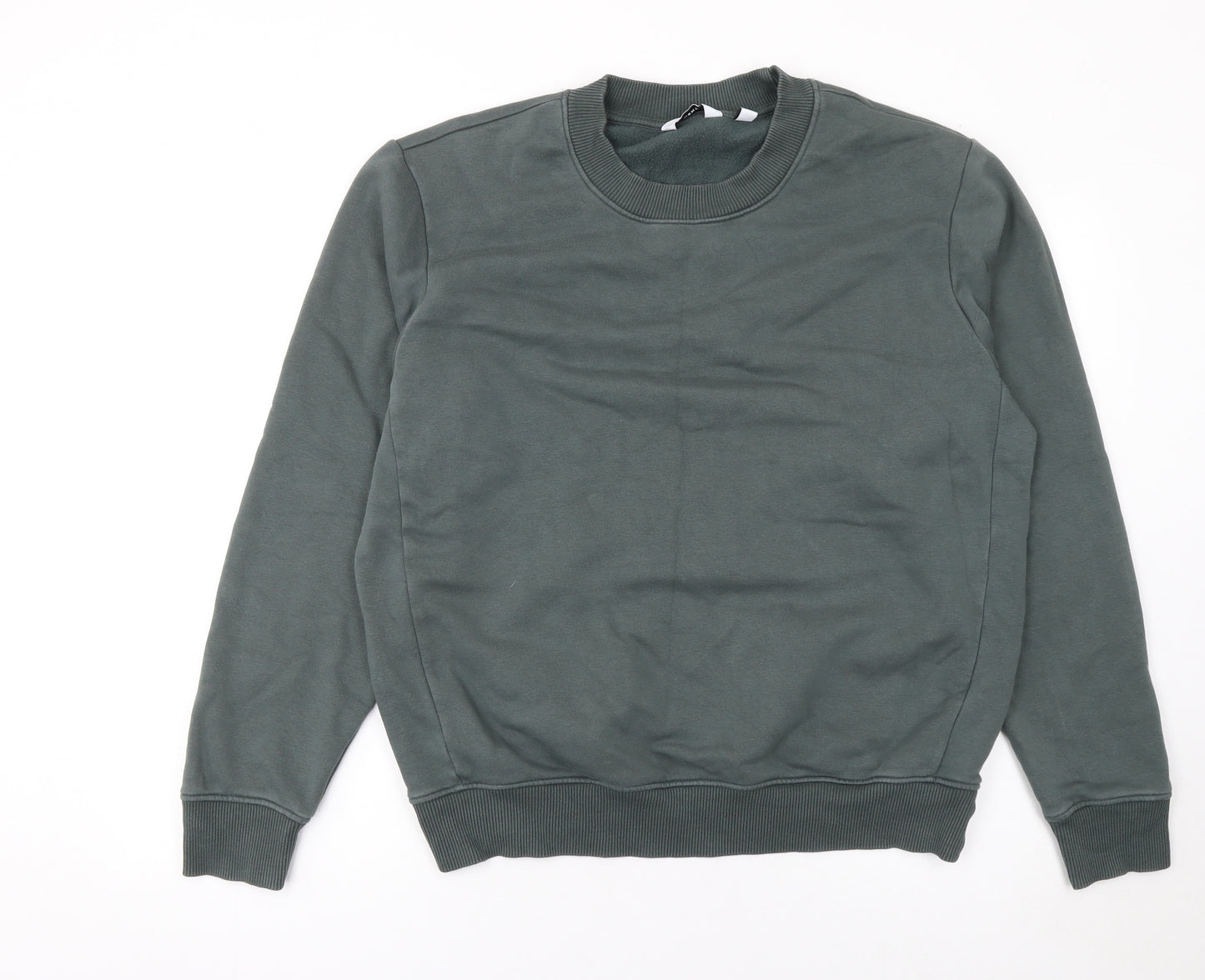 Next Men's Green Pullover Sweatshirt Medium Crew Neck Cotton Blend