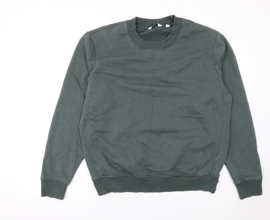 Next Men's Green Pullover Sweatshirt Medium Crew Neck Cotton Blend