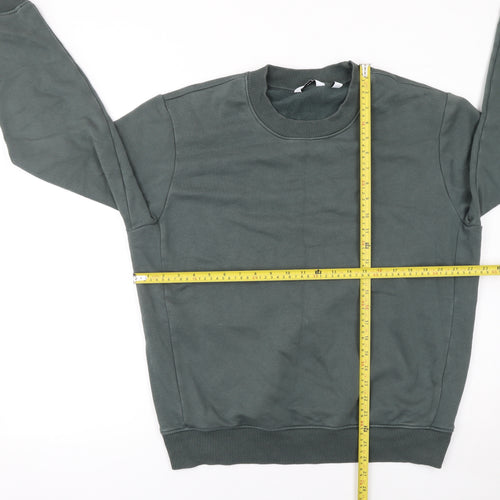 Next Men's Green Pullover Sweatshirt Medium Crew Neck Cotton Blend