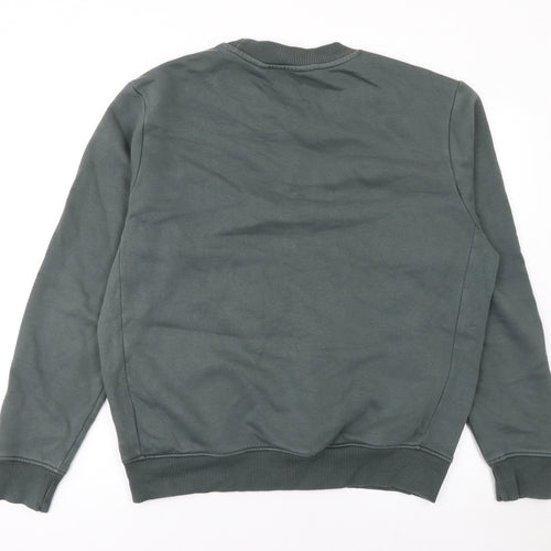 Next Men's Green Pullover Sweatshirt Medium Crew Neck Cotton Blend