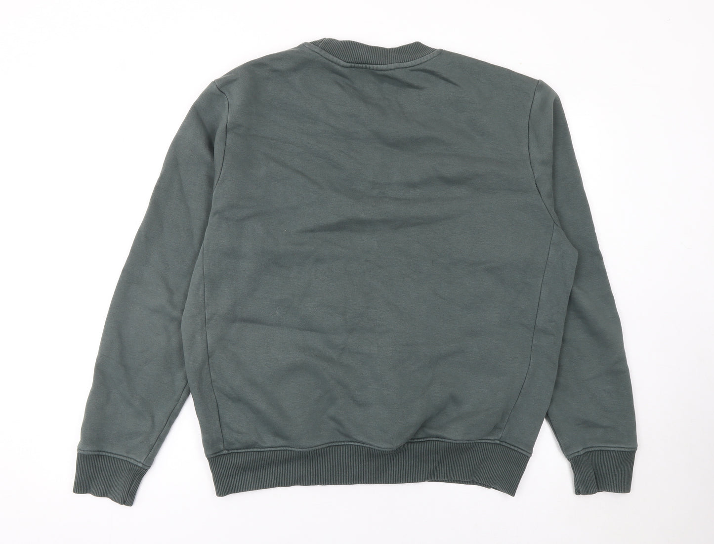 Next Men's Green Pullover Sweatshirt Medium Crew Neck Cotton Blend