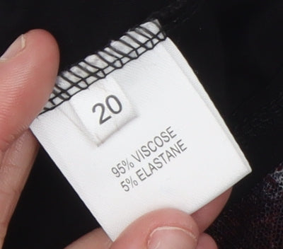 Saloos Women’s Red Black Striped Tunic Top Size 20 Viscose Blend