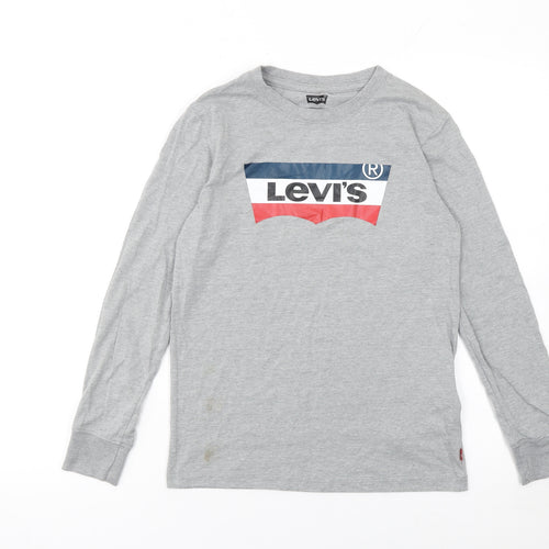Levi's Boys Grey Long Sleeve Logo T-Shirt Size 14 Years