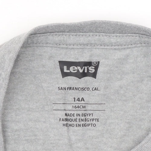 Levi's Boys Grey Long Sleeve Logo T-Shirt Size 14 Years