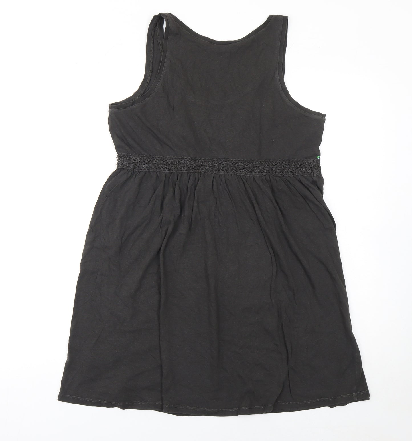 H&M Women's Black Cotton Sequin Camisole Tank Top Size 12