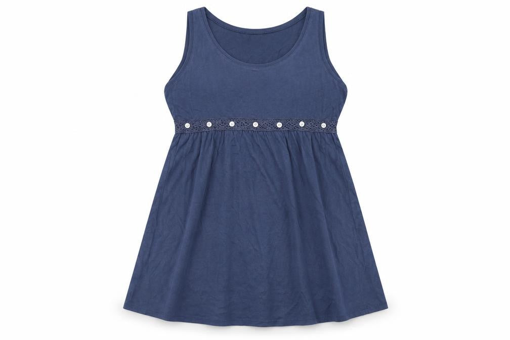 H&M Women Blue 100% Cotton Sleeveless Tank Top Size 12