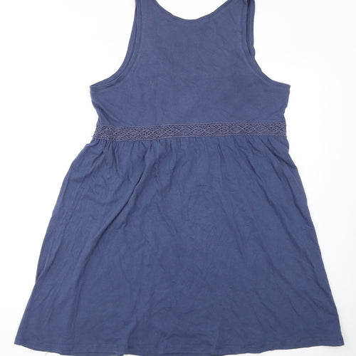 H&M Women Blue 100% Cotton Sleeveless Tank Top Size 12